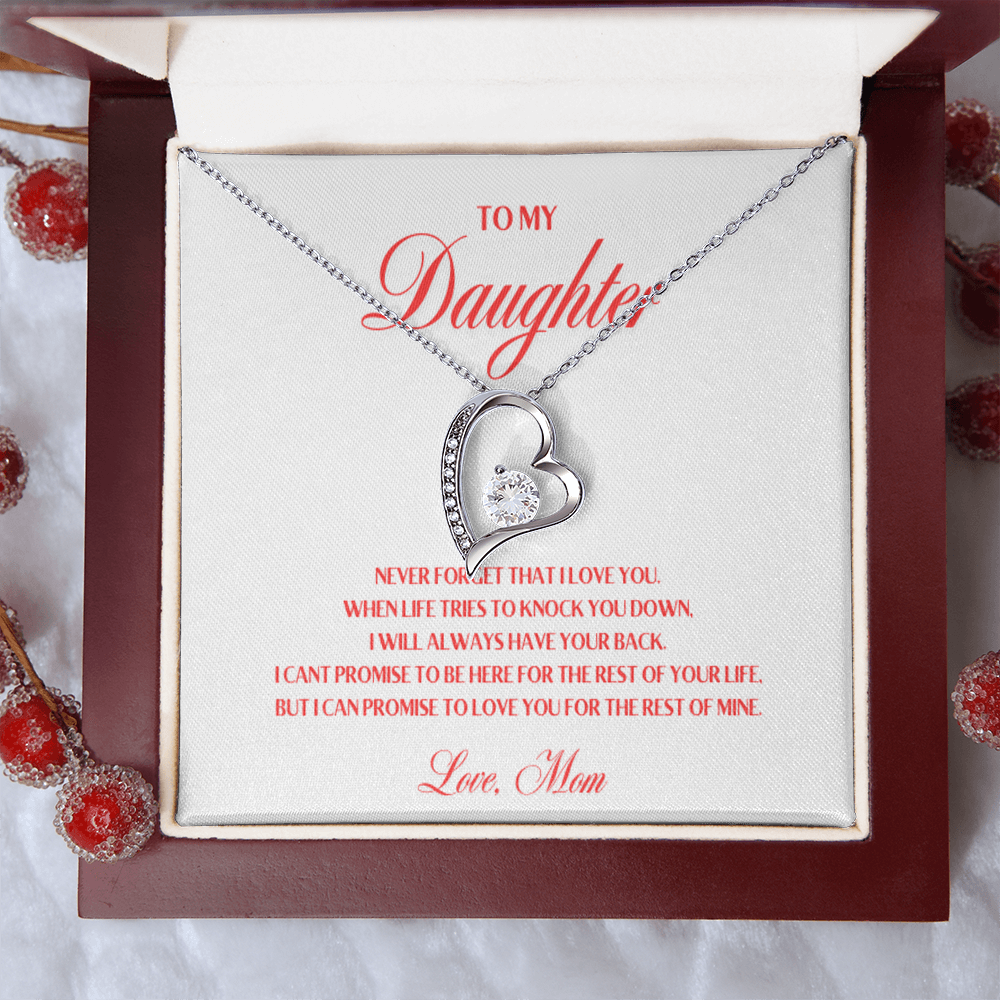 To My Daughter, I Promise To Love You For The Rest Of My Life - Forever Love Necklace