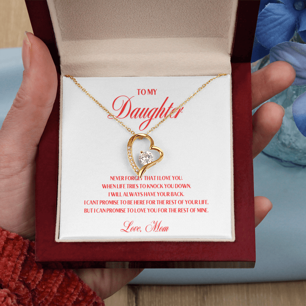To My Daughter, I Promise To Love You For The Rest Of My Life - Forever Love Necklace