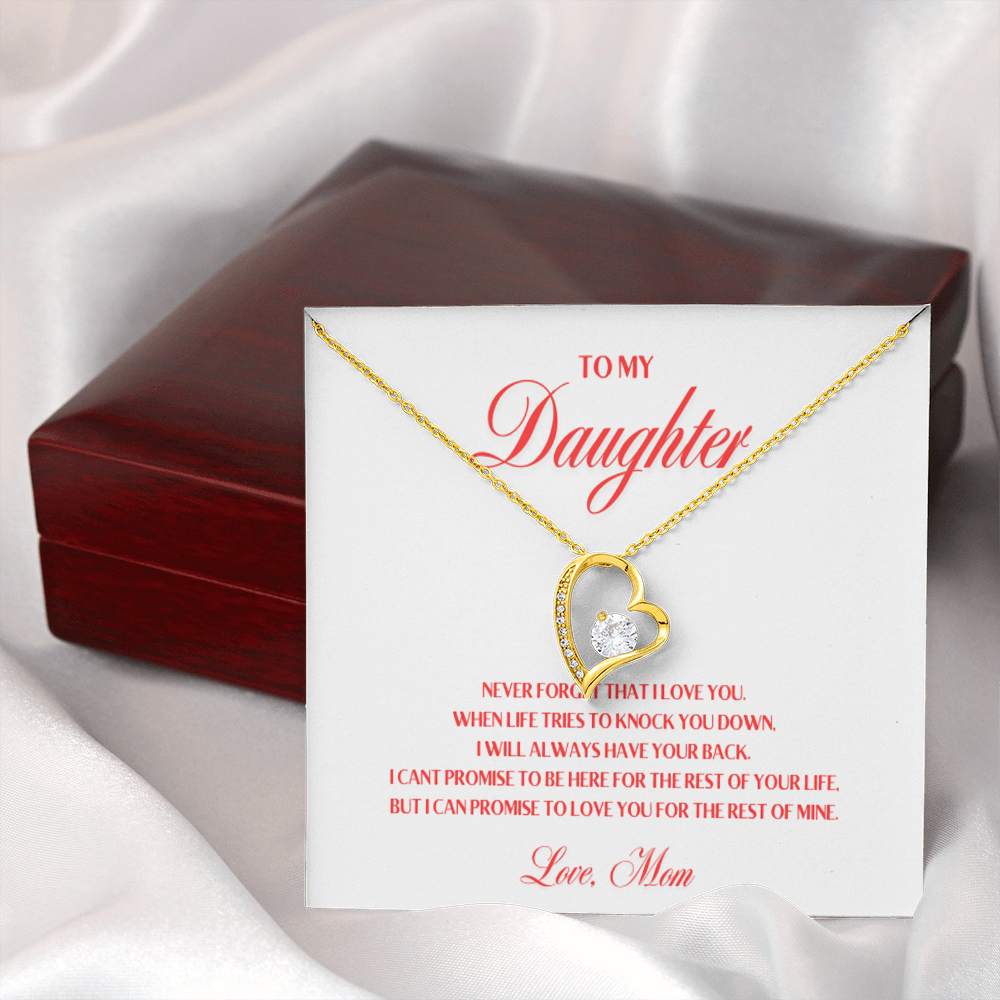 To My Daughter, I Promise To Love You For The Rest Of My Life - Forever Love Necklace