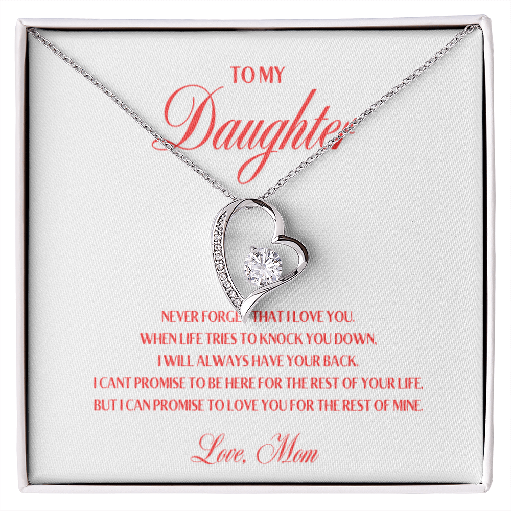 To My Daughter, I Promise To Love You For The Rest Of My Life - Forever Love Necklace
