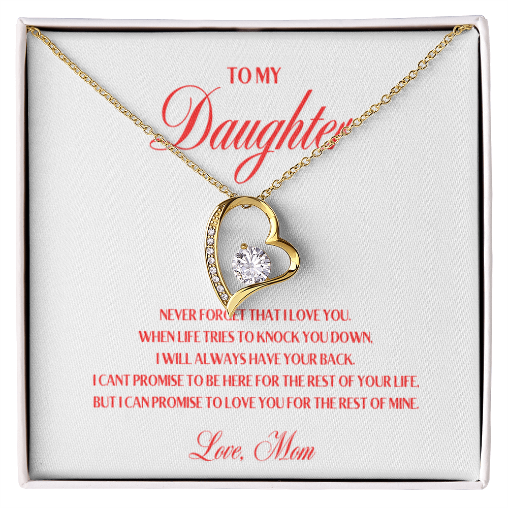 To My Daughter, I Promise To Love You For The Rest Of My Life - Forever Love Necklace