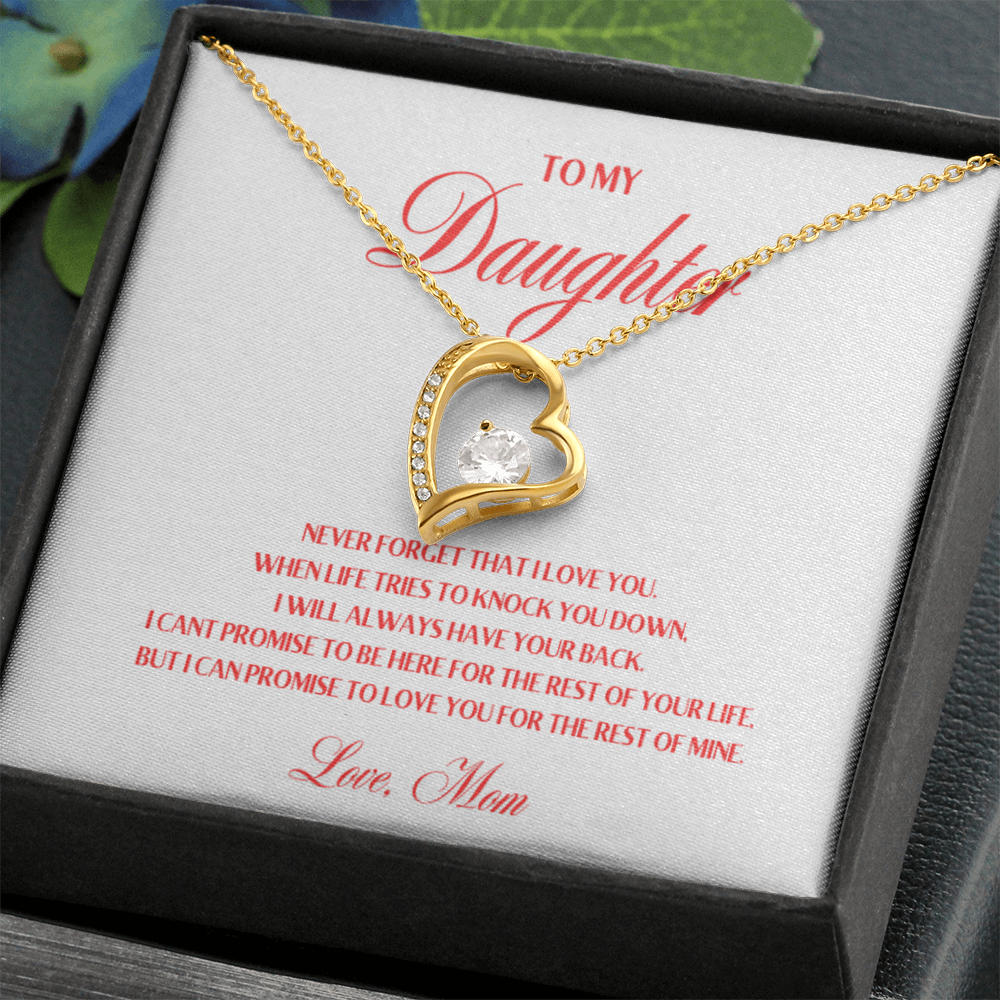 To My Daughter, I Promise To Love You For The Rest Of My Life - Forever Love Necklace