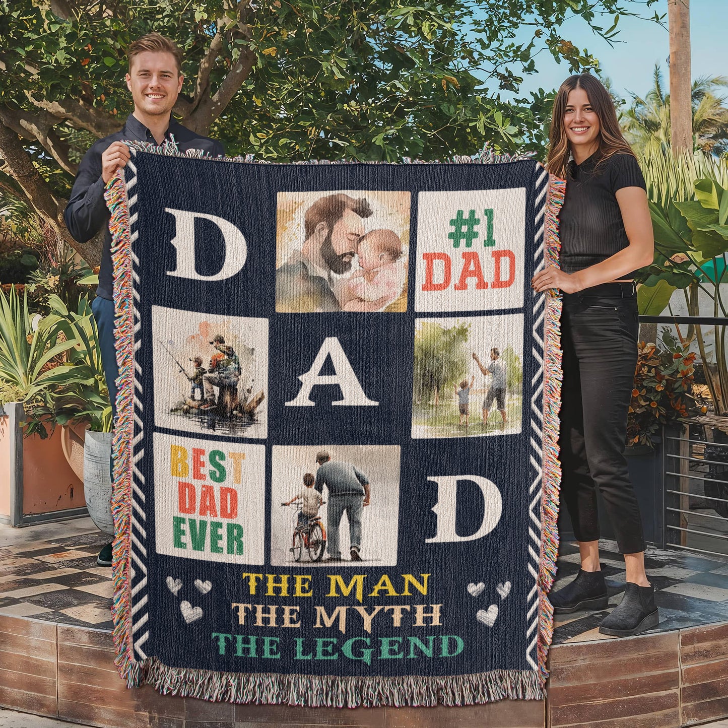Best Dad Ever - Artwork Heirloom Woven Blanket