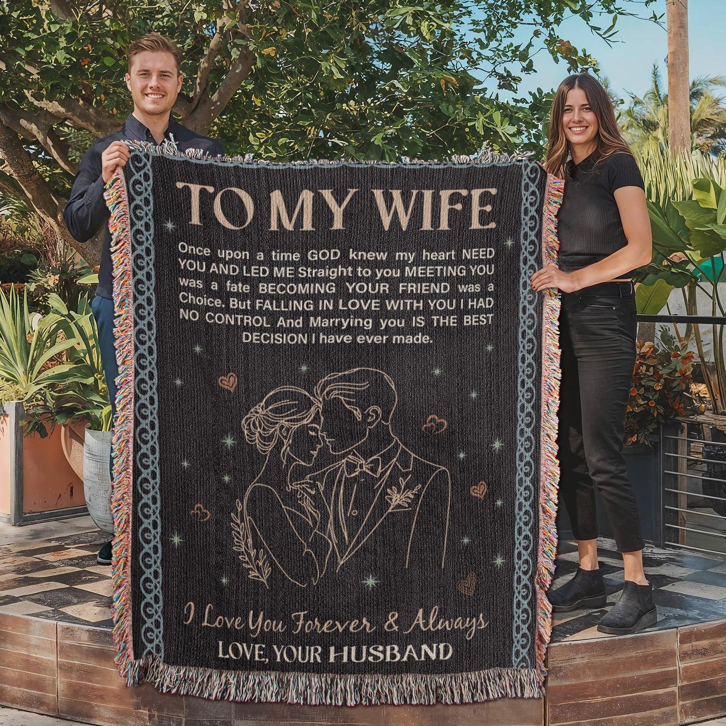To My Wife - Artwork Heirloom Woven Blanket