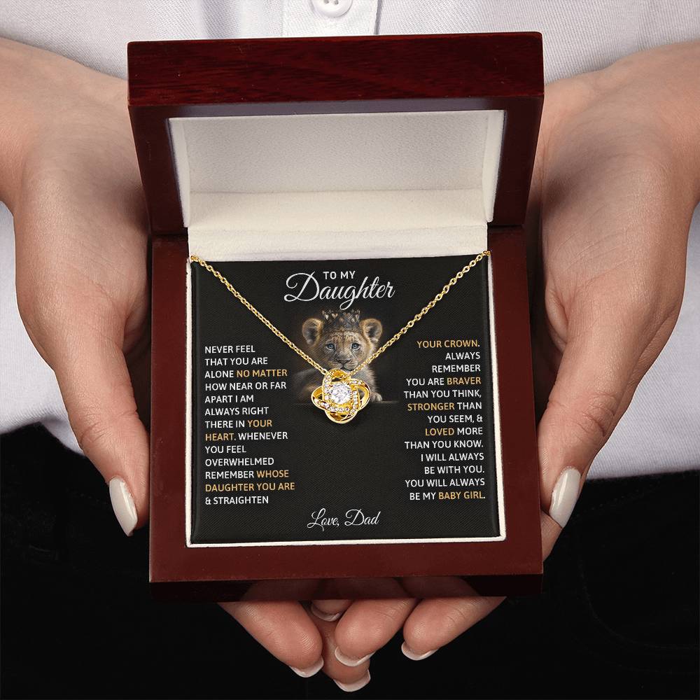 To My Daughter, You Will Always Be My Baby Girl - Love Knot Necklace