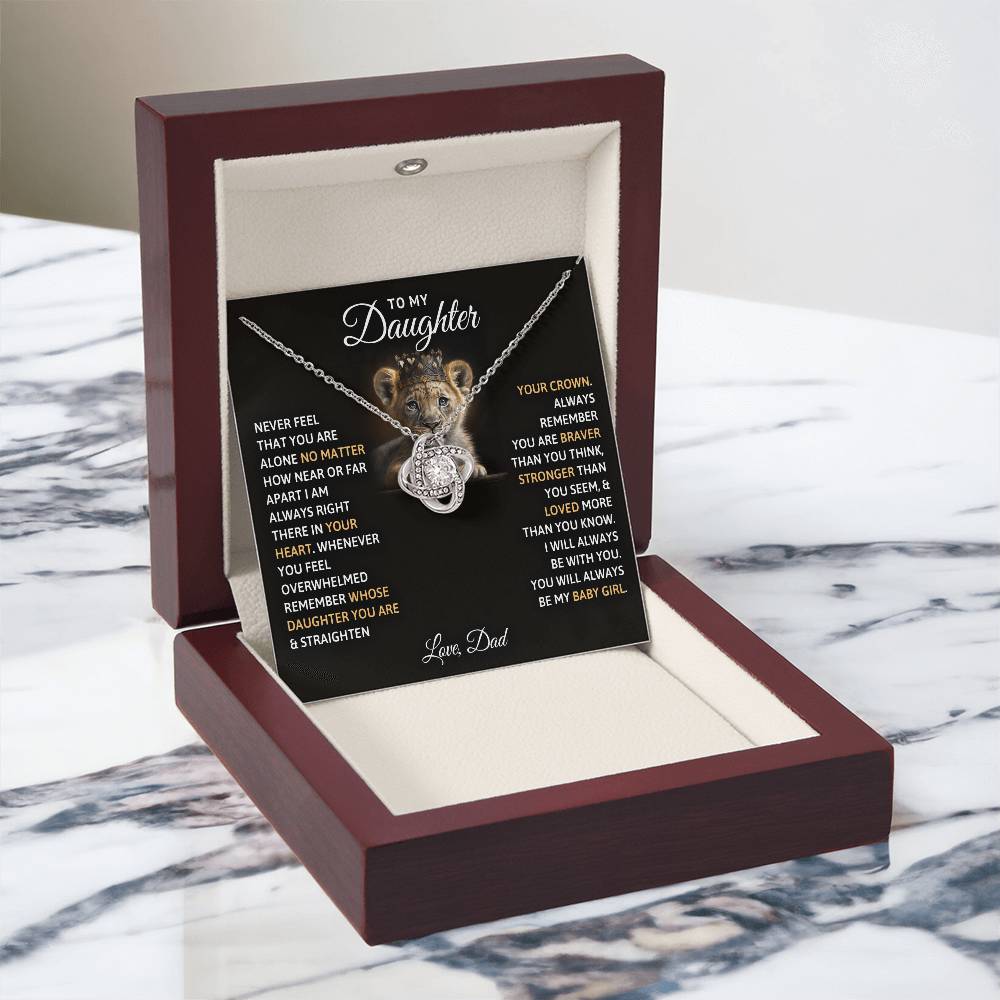 To My Daughter, You Will Always Be My Baby Girl - Love Knot Necklace