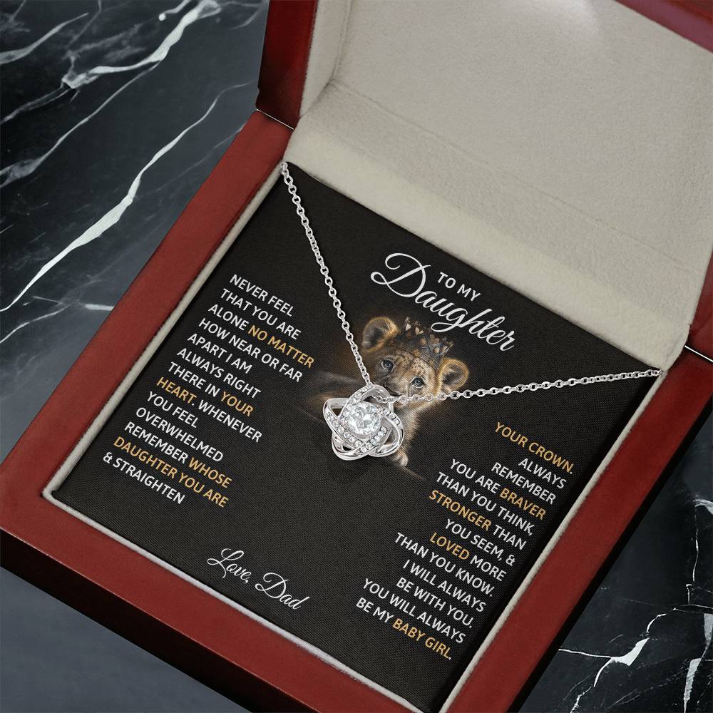 To My Daughter, You Will Always Be My Baby Girl - Love Knot Necklace