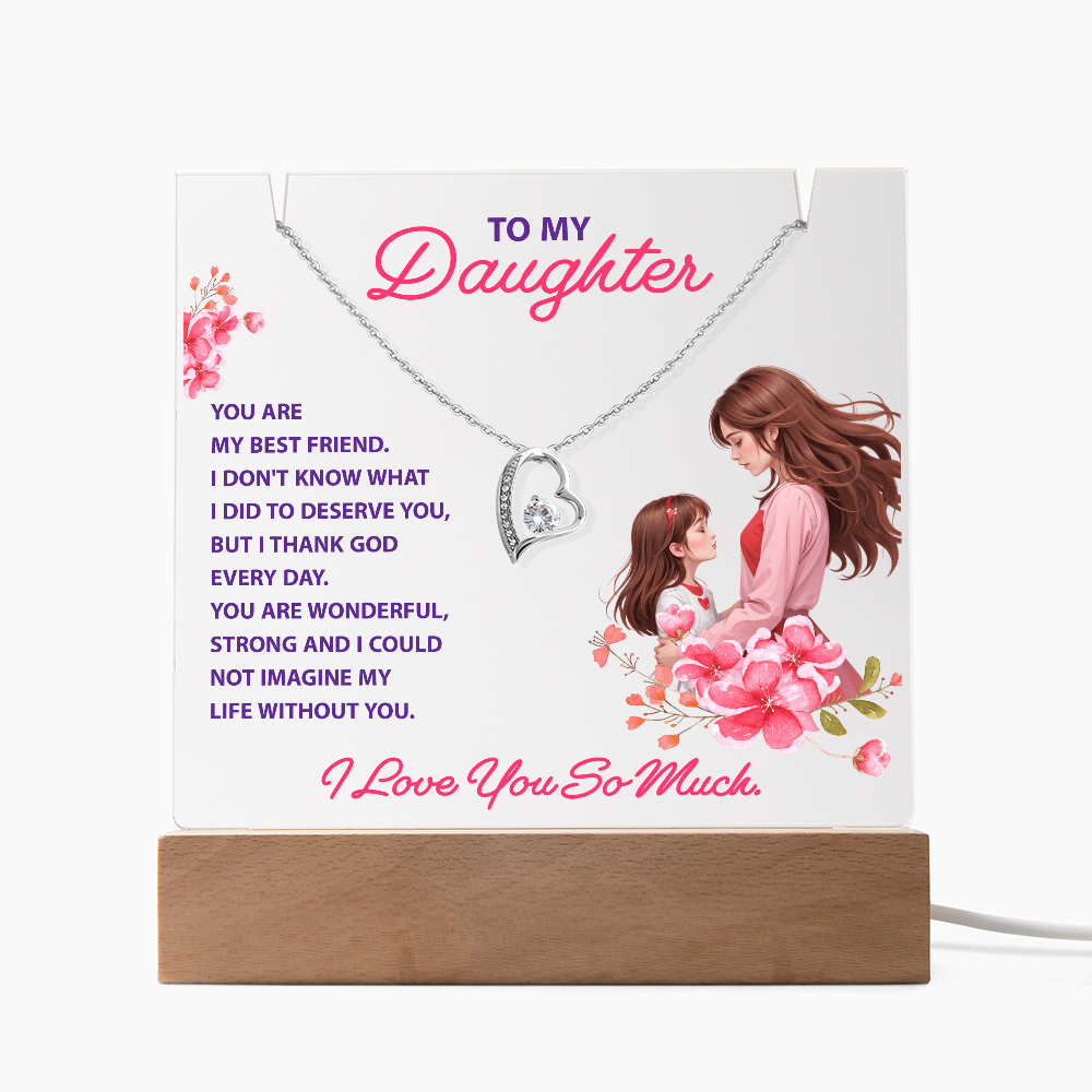 To My Daughter, You Are My Best Friend - Keepsake Acrylic Bundle with Forever Love Necklace